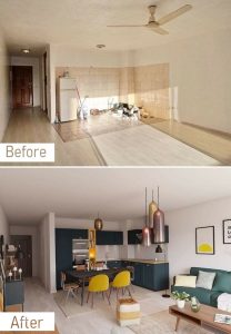 قبل و بعد از بازسازی خانه